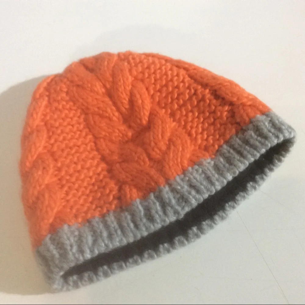 Eisbär Orange Knit Hat Austria Alpine Skiing Ski Winter Beanie Skull Cap *NO TAG - Picture 6 of 6